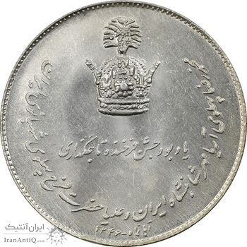 مدال یادبود نقره جشن تاجگذاری 1346 - UNC - محمد رضا شاه