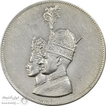 مدال یادبود نقره جشن تاجگذاری 1346 - AU - محمد رضا شاه