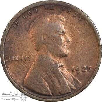 سکه 1 سنت 1925 لینکلن - VF30 - آمریکا