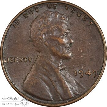 سکه 1 سنت 1949 لینکلن - EF40 - آمریکا