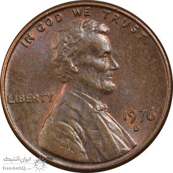 سکه 1 سنت 1976D لینکلن - AU55 - آمریکا