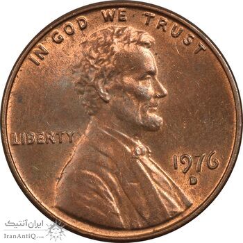 سکه 1 سنت 1976D لینکلن - MS61 - آمریکا