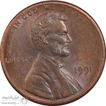 سکه 1 سنت 1991 لینکلن - MS61 - آمریکا