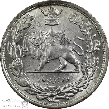 سکه 2000 دینار 1306L تصویری - MS65 - رضا شاه