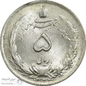سکه 5 ریال 1324 - MS63 - محمد رضا شاه