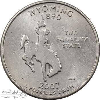 سکه کوارتر دلار 2007P ایالتی (وایومینگ) - MS62 - آمریکا