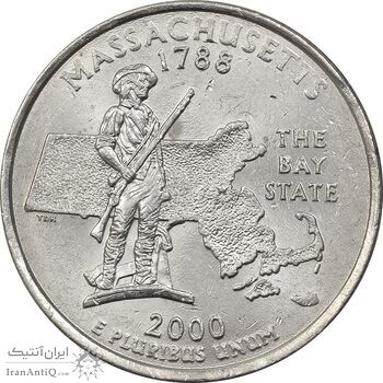سکه کوارتر دلار 2000P ایالتی (ماساچوست) - MS63 - آمریکا