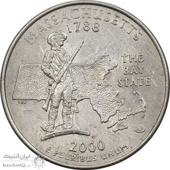 سکه کوارتر دلار 2000P ایالتی (ماساچوست) - AU58 - آمریکا سکه کوارتر دلار 2000P ایالتی (ماساچوست) - AU58 - آمریکا