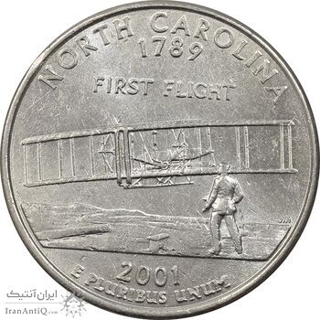سکه کوارتر دلار 2001P ایالتی (کارولینای شمالی) - MS62 - آمریکا سکه کوارتر دلار 2001P ایالتی (کارولینای شمالی) - MS62 - آمریکا