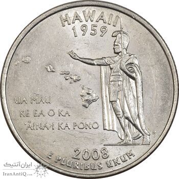 سکه کوارتر دلار 2008P ایالتی (هاوایی) - MS61 - آمریکا