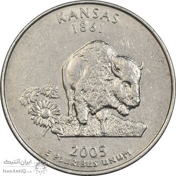 سکه کوارتر دلار 2005P ایالتی (کانزاس) - EF45 - آمریکا سکه کوارتر دلار 2005P ایالتی (کانزاس) - EF45 - آمریکا