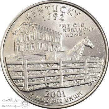 سکه کوارتر دلار 2001D ایالتی (کنتاکی) - MS63 - آمریکا