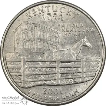 سکه کوارتر دلار 2001D ایالتی (کنتاکی) - MS61 - آمریکا
