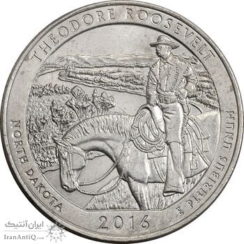 سکه کوارتر دلار 2016P (پارک ملی تئودور روزولت) - MS61 - آمریکا سکه کوارتر دلار 2016P (پارک ملی تئودور روزولت) - MS61 - آمریکا