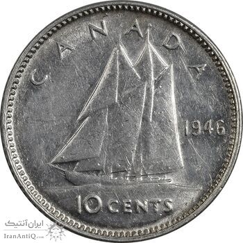 سکه 10 سنت 1946 جرج ششم - MS61 - کانادا