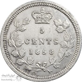 سکه 5 سنت 1858 ویکتوریا - AU50 - کانادا سکه 5 سنت 1858 ویکتوریا - AU50 - کانادا