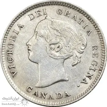 سکه 5 سنت 1892 ویکتوریا - AU55 - کانادا