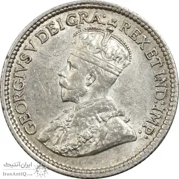 سکه 5 سنت 1913 جرج پنجم - AU55 - کانادا