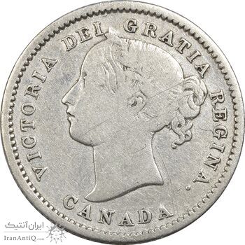 سکه 10 سنت 1858 ویکتوریا - VF35 - کانادا