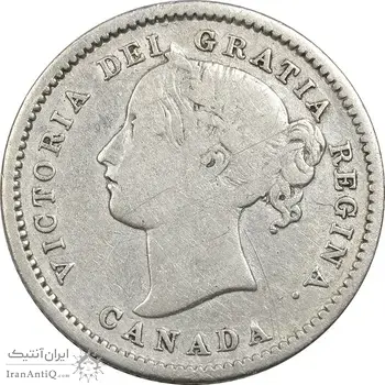 سکه 10 سنت 1858 ویکتوریا - VF35 - کانادا