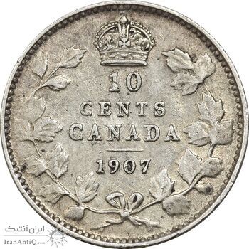 سکه 10 سنت 1907 ادوارد هفتم - EF45 - کانادا