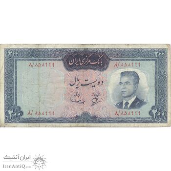 اسکناس 200 ریال (بهنیا - سمیعی) - تک - VF25 - محمد رضا شاه