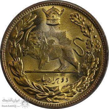 سکه 2000 دینار 1306L تصویری - MS64 - رضا شاه