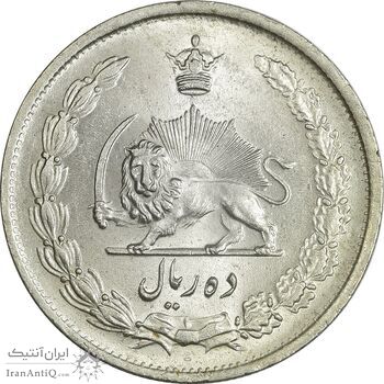 سکه 10 ریال 1323 - MS63 - محمد رضا شاه