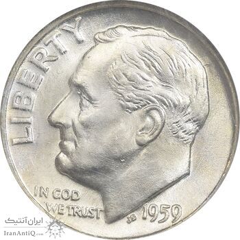 سکه 1 دایم 1959D روزولت - MS66 - آمریکا