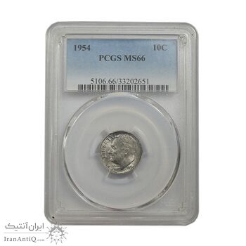 سکه 1 دایم 1954 روزولت - MS66 - آمریکا سکه 1 دایم 1954 روزولت - MS66 - آمریکا