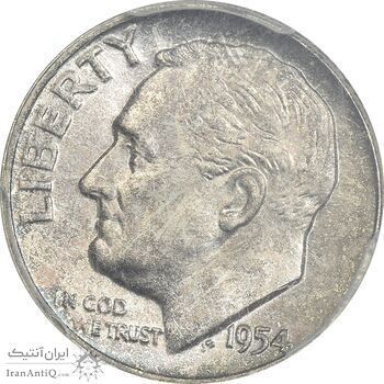 سکه 1 دایم 1954 روزولت - MS66 - آمریکا سکه 1 دایم 1954 روزولت - MS66 - آمریکا