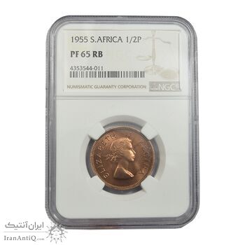 سکه 1/2 پنی 1955 الیزابت دوم - PF65 - آفریقای جنوبی سکه 1/2 پنی 1955 الیزابت دوم - PF65 - آفریقای جنوبی