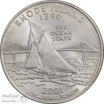 سکه کوارتر دلار 2001D ایالتی (رود آیلند) - MS62 - آمریکا