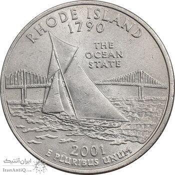 سکه کوارتر دلار 2001D ایالتی (رود آیلند) - MS61 - آمریکا