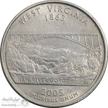 سکه کوارتر دلار 2005P ایالتی (ویرجینیای غربی) - AU58 - آمریکا