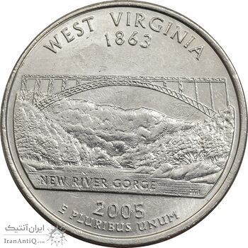 سکه کوارتر دلار 2005P ایالتی (ویرجینیای غربی) - AU58 - آمریکا
