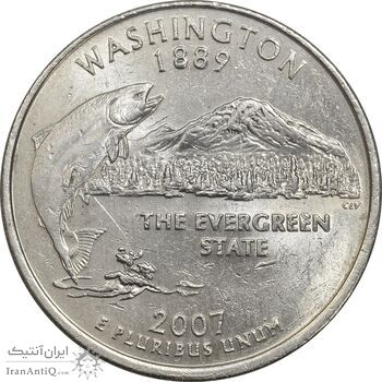 سکه کوارتر دلار 2007P ایالتی (واشنگتن) - MS61 - آمریکا