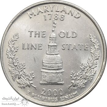 سکه کوارتر دلار 2000D ایالتی (مریلند) - MS62 - آمریکا