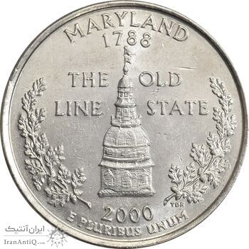سکه کوارتر دلار 2000D ایالتی (مریلند) - MS61 - آمریکا