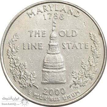 سکه کوارتر دلار 2000P ایالتی (مریلند) - AU50 - آمریکا
