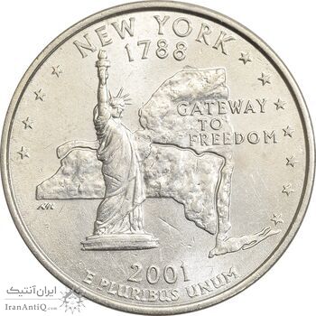 سکه کوارتر دلار 2001P ایالتی (نیویورک) - MS63 - آمریکا