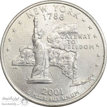 سکه کوارتر دلار 2001D ایالتی (نیویورک) - AU58 - آمریکا