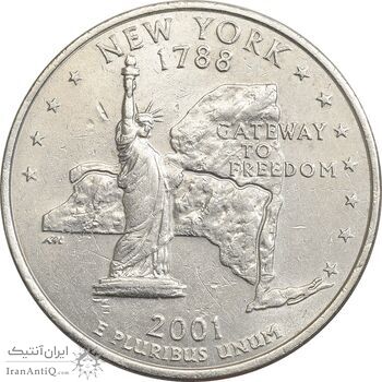 سکه کوارتر دلار 2001D ایالتی (نیویورک) - AU55 - آمریکا