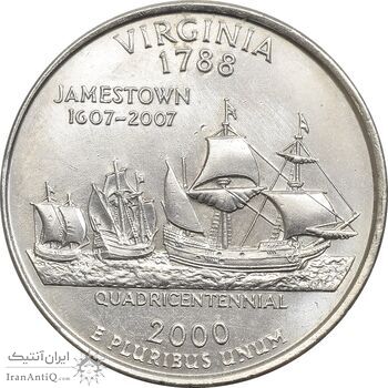 سکه کوارتر دلار 2000P ایالتی (ویرجینیا) - MS63 - آمریکا