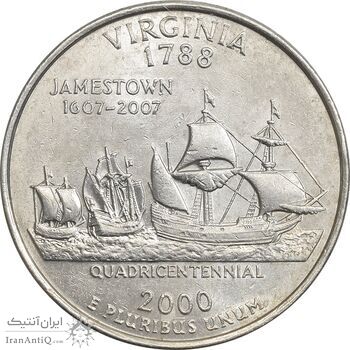 سکه کوارتر دلار 2000P ایالتی (ویرجینیا) - MS61 - آمریکا