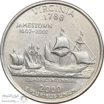سکه کوارتر دلار 2000D ایالتی (ویرجینیا) - AU55 - آمریکا