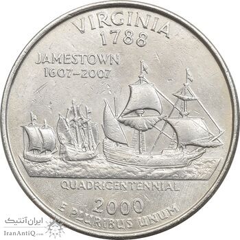 سکه کوارتر دلار 2000P ایالتی (ویرجینیا) - AU55 - آمریکا سکه کوارتر دلار 2000P ایالتی (ویرجینیا) - AU55 - آمریکا