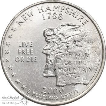 سکه کوارتر دلار 2000D ایالتی (نیوهمشایر) - MS62 - آمریکا سکه کوارتر دلار 2000D ایالتی (نیوهمشایر) - MS62 - آمریکا