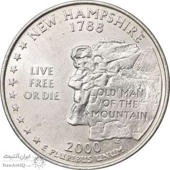 سکه کوارتر دلار 2000P ایالتی (نیوهمشایر) - MS61 - آمریکا