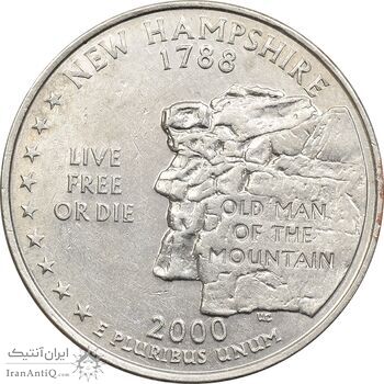 سکه کوارتر دلار 2000D ایالتی (نیوهمشایر) - AU58 - آمریکا